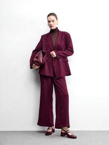 CUCCOO BIZCHIC 女士经典李子红漆皮系带低跟鞋，四季皆宜，全球必备 - 中紫紅色 - 查看 6