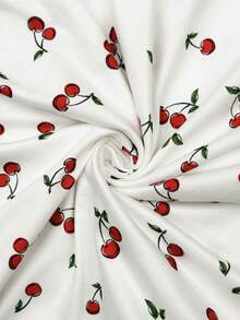 SHEIN Maternity Cherry Print Fitted Casual Camisole Dress - Multicolor - View 7