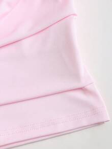 Sweetra New Fashion Metal Buckle Asymmetric Neckline Design Elegant Commute Daily Versatile Waist Cinched Casual Pink Women Tank Top - Pink - View 5