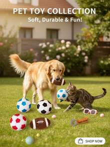 PETSIN New Ball-Shaped Pet Plush Squeaky Dog Toy