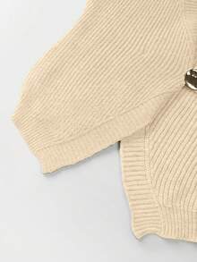 Franclia New Elegant High-End Color Block Patchwork Knitted Women Cardigan Sweater, Autumn/Winter - Beige - View 6