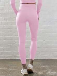 Musera Sport Quần legging thể thao trơn màu kèm áo khoác - Màu hồng Bubblegum - Xem 4