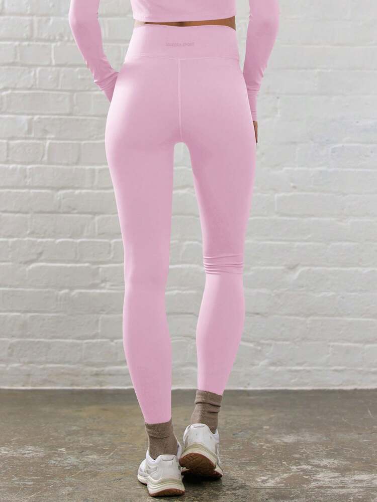 Musera Sport Solid Sports Leggings With Jacket - Bubblegum Pink - View 4