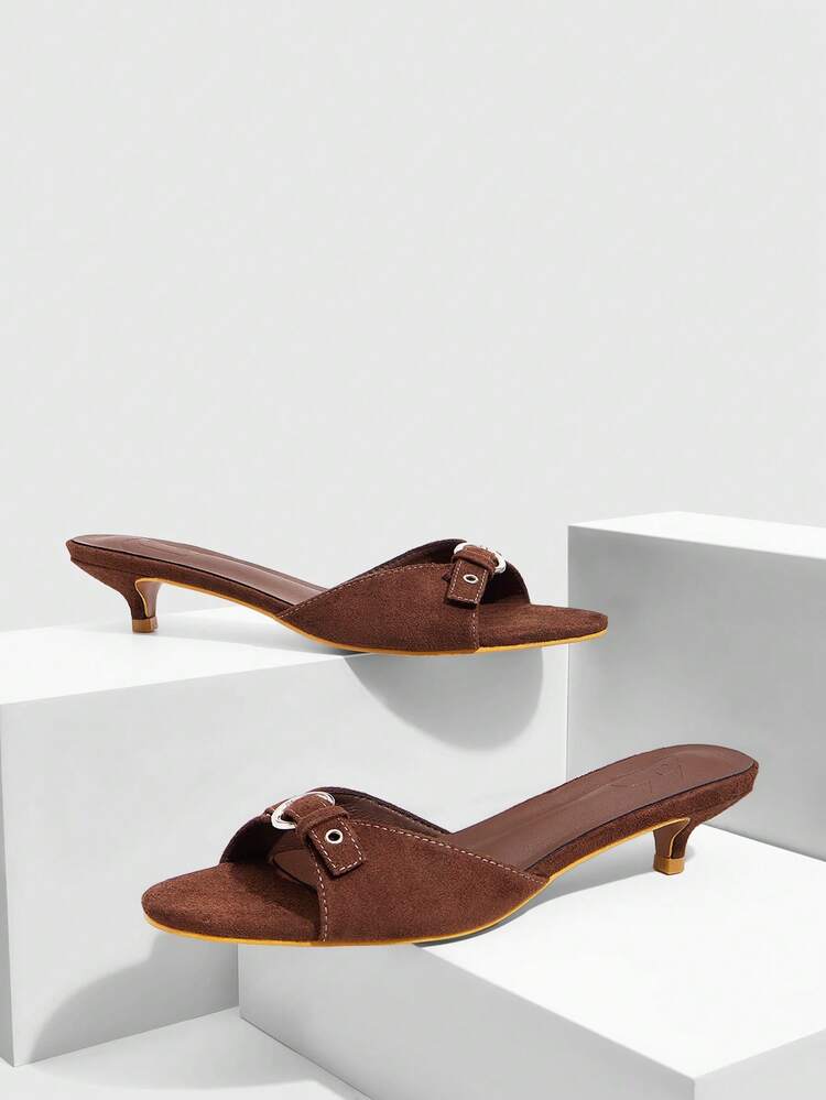 CUCCOO SZL Women's Casual Solid Color Heeled Sandals For Christmas Valentine's Day Prom Heels