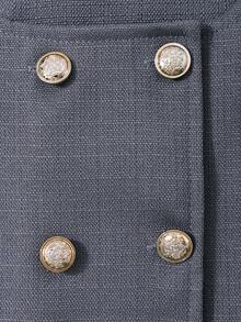 SHEIN Conjunto de 3 piezas para niña preadolescente que incluye blusa de manga acampanada con cuello, chaleco tipo cárdigan y pantalones - Gris - Ver 6