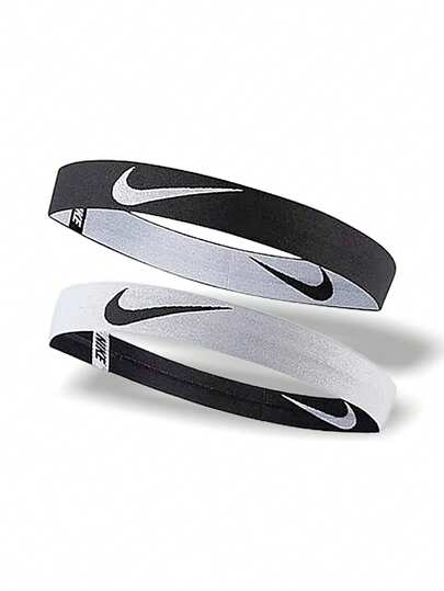 Nike Diadema absorbente del sudor, transpirable, versátil, unicolor, fácil de lavar, de secado rápido, para correr, actividades al aire uso diario, unisex, blanco y negro, N.100.4545.101.OS