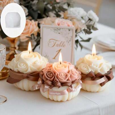 1 pieza Molde de silicona elegante con diseño de flor de rosa de polímero - Hecho de silicona duradera y fácil de desmoldar, con un diseño único de rosa de polímero, es adecuado para amantes del arte artesanal, hacer regalos festivos y crear un ambiente romántico.