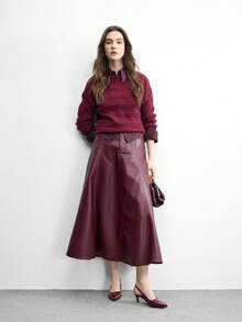 CUCCOO BIZCHIC Women's Pointed Toe Mid Heel Burgundy Backless Pumps, Minimalist Commuter Daily Versatile Office Shoes, Spring/Autumn Valentine's Day - Burgundy - View 10