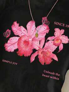 SHEIN Leap Crew Áo thun dài tay cổ tròn thoải mái tối giản cho bé gái tuổi teen, phù hợp cho mùa hè - Nhiều màu - Xem 3