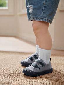 Cozy Pixies 1双男童撞色时尚可爱轻便易穿舒适魔术贴休闲鞋，适合居家、休闲、日常穿着，四季皆宜（图案随机） - 灰色 - 查看 4