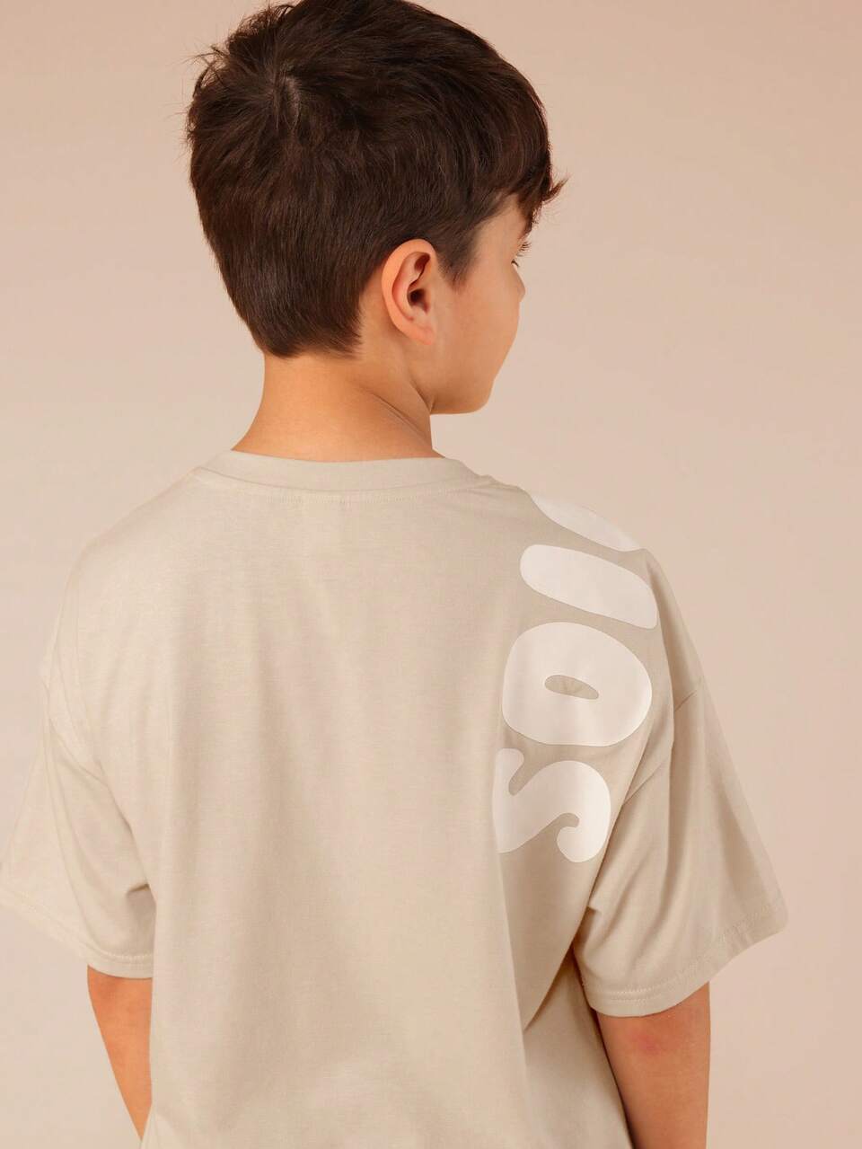 Oversized Graphic Tee With Letter Print