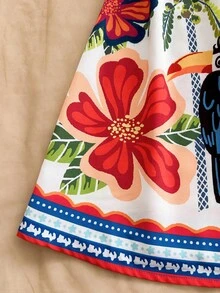 Soleia Casual Fashionable Printed Summer Sleeveless Dress, Tropical Vibe Dress, Women's Beach Slip Dress, Holiday Dress, Brazilian Tropical Vibe Holiday Printed, Women's Casual Dress - Multicolor - View 4