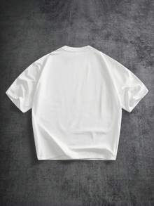 Manfinity ZONE917 超大趣味彩色涂鸦蒙娜丽莎无言图案印花白色短袖T恤，适合夏季穿着，送给男友或自己的个性礼物（高品质） - 白色 - 查看 6