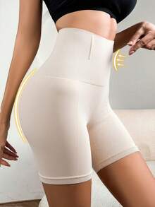 1pc Women Seamless Comfortable Slimming High Waist Shaping Leggings - Apricot - View 6