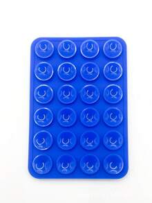 1个手机硅胶吸盘，带24个方形吸盘，双面硅胶吸盘手机支架，适用于手机壳、自拍、视频等多种场景。