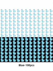 50/100只发光小鸭子迷你树脂鸭子，黑暗中会发光，可用于史莱姆、娃娃屋、花园装饰（多种颜色） - 彩色 - 查看 19