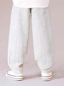 SUMWON Boys Barrel Stripe Drawstring Jogger Pants With Elastic Ankle Cuffs And Side Pockets - Green - View 2