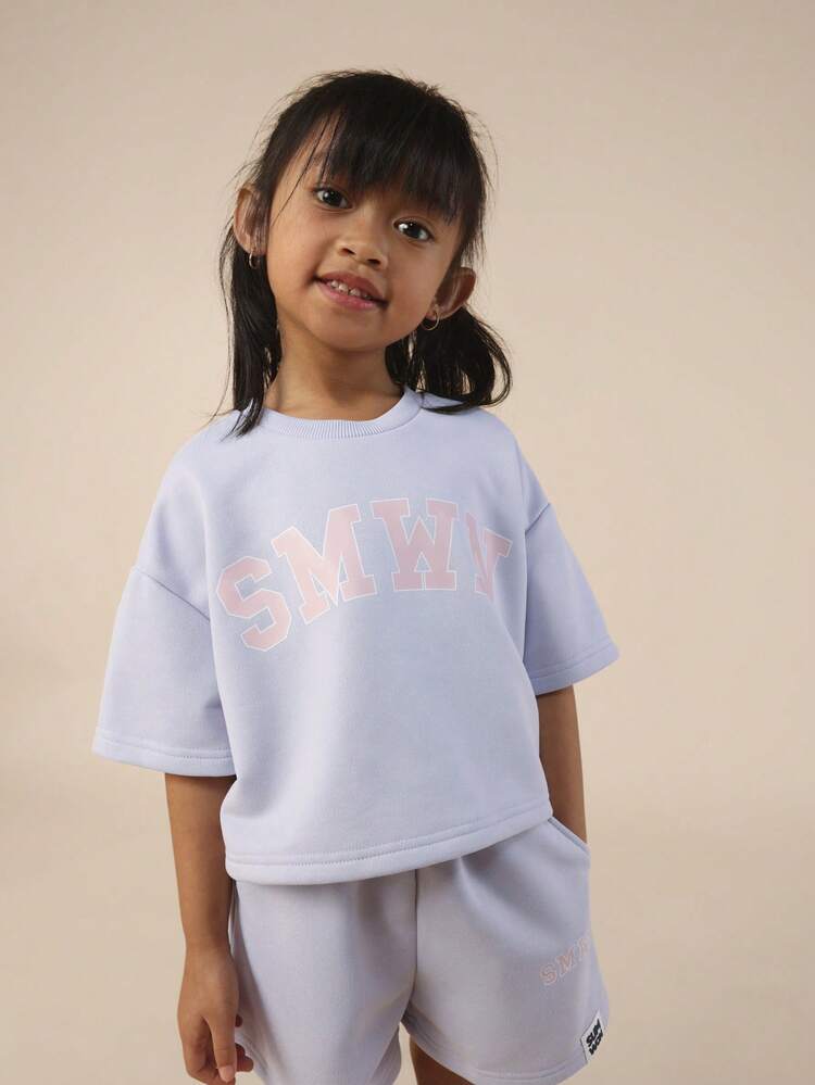 Sweatshirt And Shorts Set With Logo Print