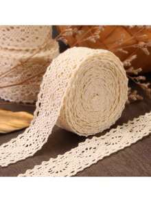 10M Cinta de encaje con borde de encaje, material de tela para decoración, manualidades DIY con ribete de encaje, Navidad Día de San Valentín - Multicolor - Ver 2
