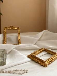 1件欧式复古INS金色迷你相框道具美甲项链拍照饰品珠宝拍摄背景配件 - 金色 - 查看 5