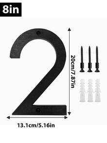 1 Pack House Numbers For Outside, Modern Floating House Number , For Outdoor Mailbox Yard Home Wall Door Garage Gate Decor, Coated Black, For 911 Visibility Signage With Nail Kits Christmas Decoration,Home Decor - Texture - View 10