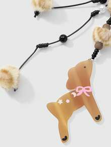 ROMWE 1 Spring New Simple Casual Versatile Multi-Color Resin CCB Star Matte Round Beads Imitation Mink Acrylic Deer DIY Keychain Bag Pendant, Holiday Gift - Multicolor - View 6