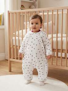 Cozy Pixies 1件婴儿加厚樱桃印花分腿荷叶边睡袋