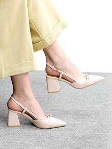 CUCCOO BIZCHIC Giày cao gót mũi nhọn màu đỏ tía cổ điển dành cho nữ, kiểu dáng slip-on, đa năng cho đi làm, hẹn hò, dự tiệc, kỳ nghỉ, đám cưới, Giáng sinh và mùa xuân. - Ngọc trai trắng - Xem 4