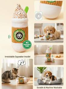 PETSIN Dog Toy Milk Tea Cup Shaped Pet Squeaking Sound Toy, Suitable For Small And Large Dogs To Clean Teeth, Small Dogs To Chew Sound Toy, Pet Supplies - Multicolor - View 3