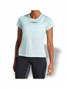 Adidas Outdoor Shirt Women Breathable Sweat Absorption Versatile Lightweight Soft Stretch Good Elasticity Easy To Wash Green HZ6260 - 淺綠色 - 查看 3