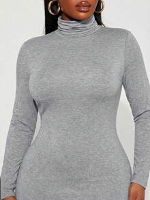 Radiana Đầm cổ cao màu xám cơ bản, tay dài, thanh lịch và gợi cảm dành cho nữ cỡ lớn, thích hợp mặc mùa xuân/hè. Phù hợp cho mặc hàng ngày, đi xem hòa nhạc đồng quê, lễ hội, tiệc tùng, phong cách bohemian, kỳ nghỉ, dã ngoại. - Xám - Xem 6