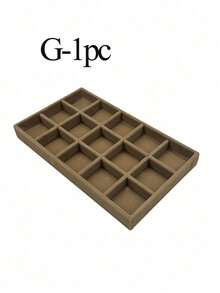 首饰托盘收纳盒，项链耳环戒指展示收纳盒，可堆叠首饰盒化妆品收纳盒，适用于耳环、项链、戒指、手链、吊坠、珍珠等饰品。 - 棕色 - 查看 22