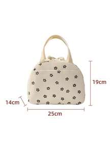 Joivida 1 Piece Corduroy Semicircle Lunch Bag Insulated Food Carrier With Handle For Students Office Workers Bento Box Thermal Meal Tote Portable Lunch Bag For School Work Picnic Outdoor Fall Winter Accessories - Multicolor - View 3