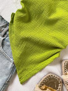 Sparklyn 女童休闲度假绿色修身吊带背心，舒适柔软，适合春夏、度假、旅行等场合。 - 彩色 - 查看 4