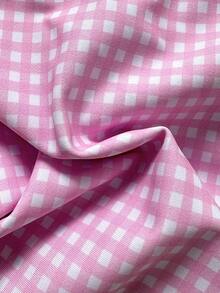 Bonvoyette Completo da spiaggia da donna, con motivo floreale, bordi a contrasto di colore, bikini casual alla moda, sexy e dolce con top a canotta - Rosa - Visualizzare 8