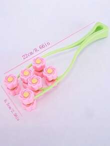 1 Piece 6-Wheel Face Roller Skin-Friendly Soft Material Lifting And Firming Massager V Shape Contouring Reduce Puffiness Manual Portable Flower Design Facial Lifting Tool Beauty Device Home Use Skincare Tool Salon Style Daily Care Firming Massager Double Chin Massager Face Slimming Gift Face Sculpting Roller - Multicolor - View 10
