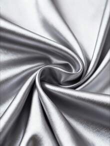 Modelyn 优雅纯色高品质缎面褶皱蝴蝶结腰部长袖女式衬衫 - 藍色 - 查看 4