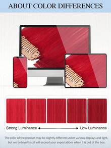 3片装彩色夹式接发，18英寸长直发，100%真人发丝，红色，隐形直发挑染，彩色发片，彩虹接发，适合女性女孩日常佩戴，冬季、圣诞节、万圣节装扮，秋季穿搭，女士秋季穿搭 - SRed - 查看 14