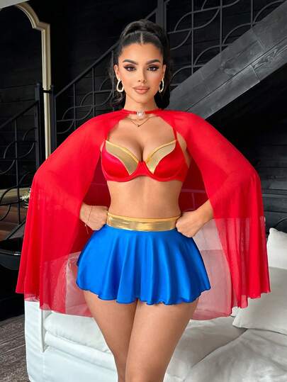 3pcs Sexy Shiny Cleavage Enhancing Lingerie Set