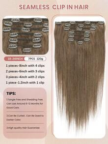 Chestnut Brown Clip In Hair Extensions Real Human Hair 120g 7pcs Clip In Human Hair Extensions Straight Remy Hair Clip In Hair Extensions - S6 - View 4