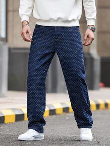 Manfinity Homme Men's Casual Fashion Street Daily Commute Straight Leg Jeans