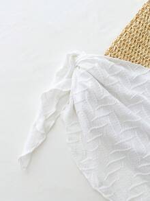 Tween Girls 3 PiecesBikini Set: Textured Knit White Camisole Top, Bottoms, And Wrap Skirt, Casual & Fashionable, Essential For Summer Beach Vacation