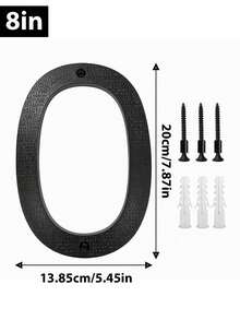1 Pack House Numbers For Outside, Modern Floating House Number , For Outdoor Mailbox Yard Home Wall Door Garage Gate Decor, Coated Black, For 911 Visibility Signage With Nail Kits Christmas Decoration,Home Decor - Texture - View 12
