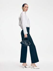 Mnmlis 女士简约纯色后系带高跟凉鞋，适合日常通勤 - 白色 - 查看 7