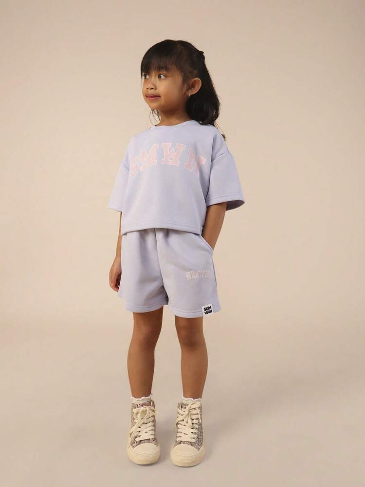 Sweatshirt And Shorts Set With Logo Print