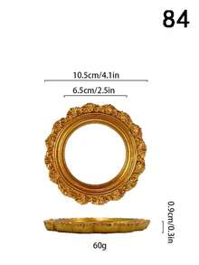 1件欧式复古INS金色迷你相框道具美甲项链拍照饰品珠宝拍摄背景配件 - 金色 - 查看 9