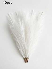 10支/20支装 - 人造芦苇，高55厘米/21.65英寸，仿真蒲苇草，仿羽毛枝，适用于落地花瓶填充、家居厨房波西米亚风装饰、房间装饰、婚礼派对装饰、情人节装饰、情人节礼物、生日毕业礼物、秋季装饰、秋季、仿真植物 - 純白色 - 查看 8