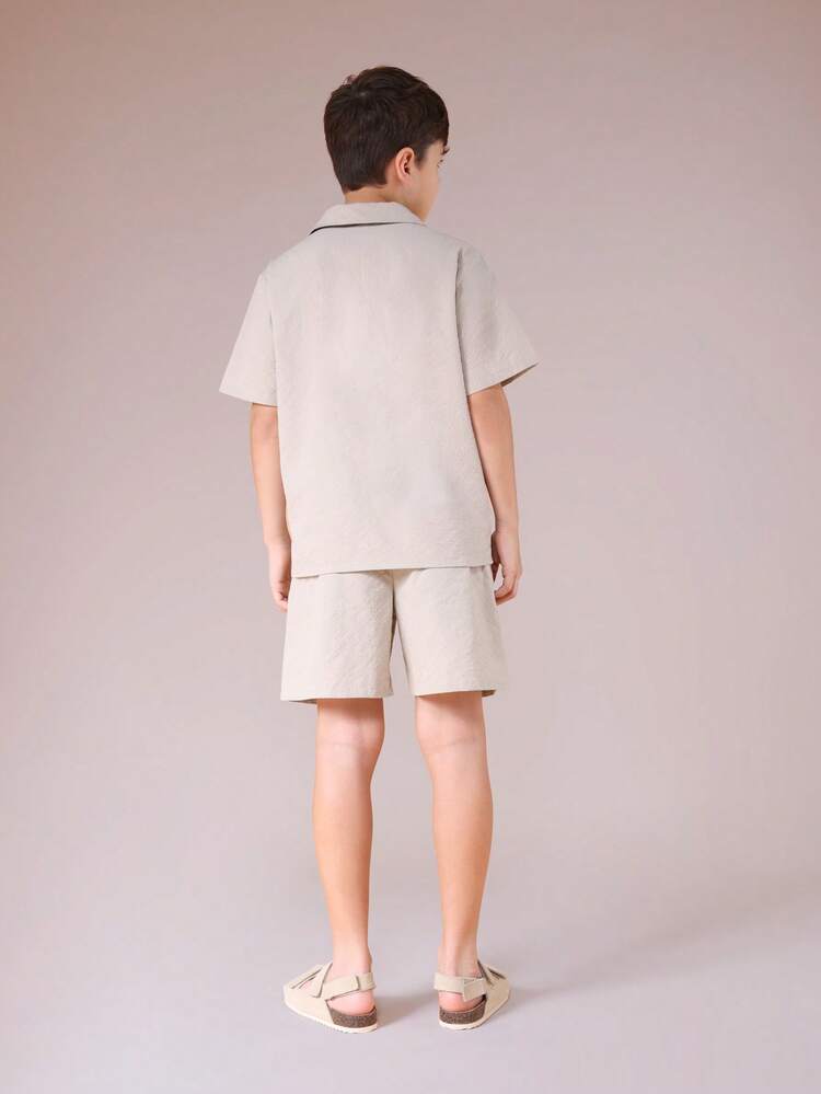 Button Down Shirt With Matching Shorts Set