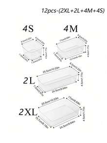 桌面抽屉式收纳盒，内置隔板，方便学生宿舍整理文具和日常用品；透明可堆叠收纳盒，多种尺寸可选；桌面整洁收纳盒，适用于学习、节日装饰、房间装饰、防晒旅行等各种场合。 - 無色 - 查看 12