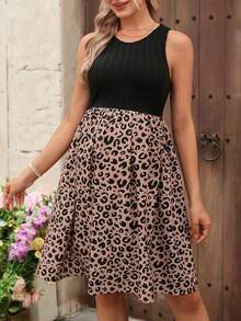 SHEIN Printed Sleeveless Casual Maternity Dress - Multicolor - View 3